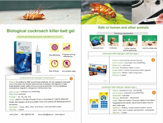 No Toxic PfDNV Powerful Cockroach Bait Gel Targeted Infection Of Cockroaches