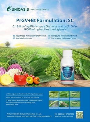 100% Natural Organic Pesticide Effective Against Cabbage Worm with Low Toxicity and Residue for Vegetables