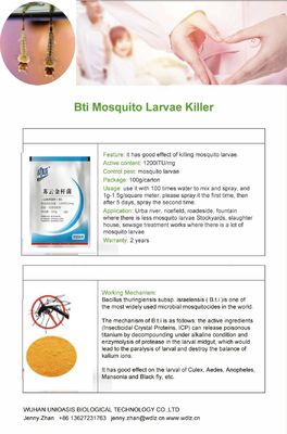 1200ITU/mg Bti Mosquito Larvae Killer Water Soluble Eco-Friendly Microbial Insecticide for Urban Rivers and Rice Fields